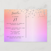 サプライズバースデーパーティーのレインボーダイヤモンドの招待 ポストカード (裏面)