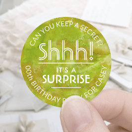 サプライズバースデーパーティーイエローグリーンウォーター色 ラウンドシール