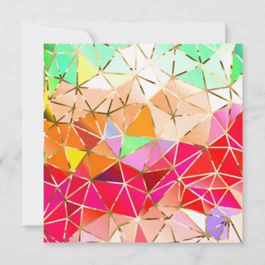 サプライズバースデーパーティーゴールデンフォイルレインボー 招待状 (裏面)