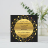 サプライズバースデーパーティーゴールデンブラックレースグラム 招待状 (スタンド正面)