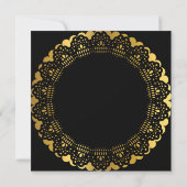 サプライズバースデーパーティーゴールデンブラックレースグラム 招待状 (裏面)