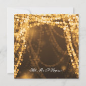 サプライズバースデーパーティーストリングライト金ゴールド 招待状 (裏面)