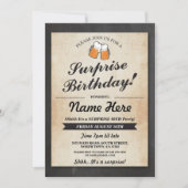 サプライズバースデーパーティーチョークビール招待状 招待状 (正面)