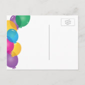 サプライズバースデーパーティーティール(緑がかった色) | セーブザデート 案内ポストカード (裏面)