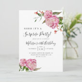 サプライズバースデーパーティーピンクフローラ 招待状 (スタンド正面)