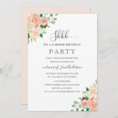 サプライズバースデーパーティーピーチフローラ 招待状 (正面/裏面)