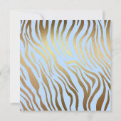 サプライズバースデーパーティーブルー金ゴールドゼブラ 招待状 (裏面)