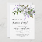 サプライズバースデーパーティーホワイトフローラ招待状 招待状 (正面)