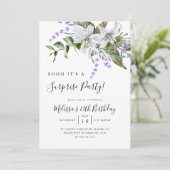 サプライズバースデーパーティーホワイトフローラ招待状 招待状 (スタンド正面)