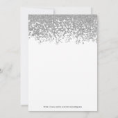 サプライズバースデーパーティー任意の年齢の白と銀 招待状 (裏面)