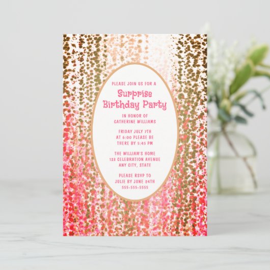 サプライズバースデーパーティー招待状任意の年齢フェスティバル 招待状 (スタンド正面)