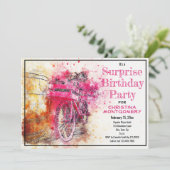 サプライズバースデーパーティー水彩自転車カスタム 招待状 (スタンド正面)