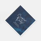 サプライズバースデーパーティー海軍ブルーウォーター色 スタンダードランチョンナプキン (角)