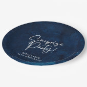 サプライズバースデーパーティー海軍ブルーウォーター色 ペーパープレート (アングル)