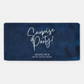 サプライズバースデーパーティー海軍ブルーウォーター色 横断幕 (横)