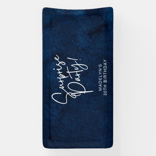 サプライズバースデーパーティー海軍ブルーウォーター色 横断幕 (縦)