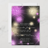 サプライズバースデーパーティー甘い16グリッターピンク金ゴールド 招待状 (正面)