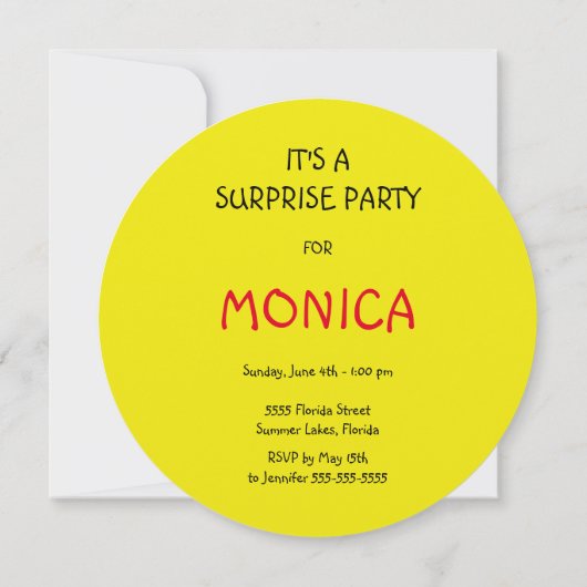 サプライズバースデーパーティー絵文字 招待状 (裏面)