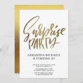 サプライズバースデーパーティー色鮮やかな水彩 招待状 (正面/裏面)