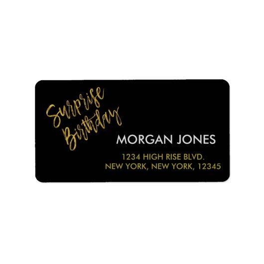 サプライズバースデーパーティー誕生日住所 シール (正面)