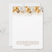 サプライズバースデーパーティー金ゴールドバルーン 招待状 (裏面)