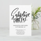 サプライズバースデーパーティー黒と白の水色 招待状 (スタンド正面)