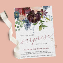 サプライズバースデーパーティーBurgundy & Navyフローラ