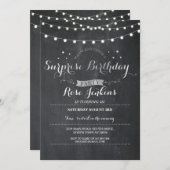 サプライズバースデーパーティーChalkboardany年齢招待状 招待状 (正面/裏面)