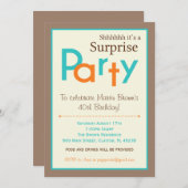 サプライズバースデーパーティ招待状 – 大人の男性 招待状 (正面/裏面)