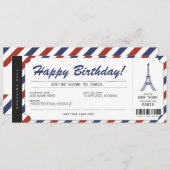 サプライズパリトリップボーディングパスバケーションチケット 招待状 (正面/裏面)