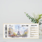 サプライズパリボーディングパスギフト証明書Inv 招待状 (スタンド正面)