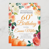 サプライズパンプキンズオータム誕生日 招待状 (正面/裏面)