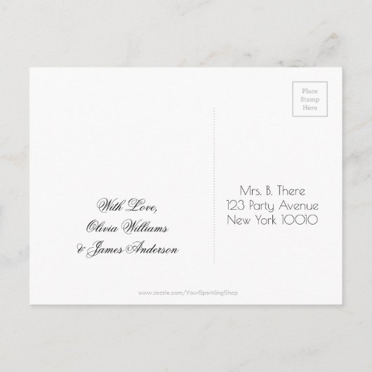 サプライズパーティの招待状日付を保存Chalkboard 案内ポストカード (裏面)