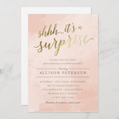 サプライズパーティの招待状-モダンフェイク金ゴールド 招待状 (正面/裏面)