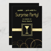 サプライズパーティの招待状- Ssshhh招待されました 招待状 (正面/裏面)