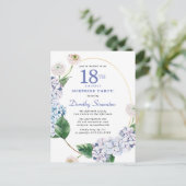 サプライズパーティーあじさいバラ18誕生日 ポストカード (スタンド正面)