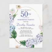 サプライズパーティーあじさいバラ50誕生日 ポストカード (正面)