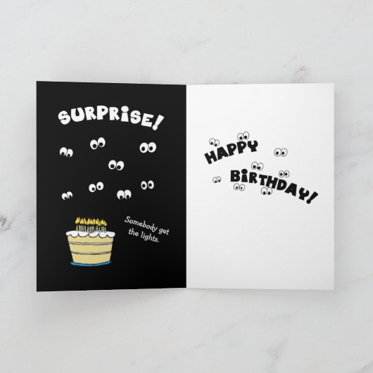 サプライズパーティーおもしろい誕生日挨拶 カード (内部)