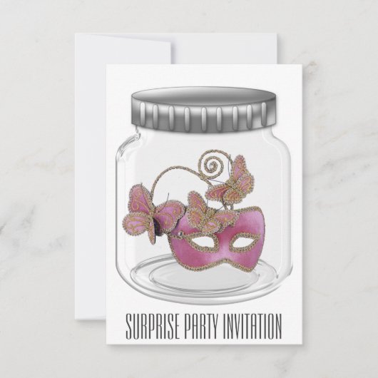 サプライズパーティーのご招待 招待状 (正面)