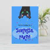 サプライズパーティーのご招待　黒猫の紙吹雪 招待状 (スタンド正面)