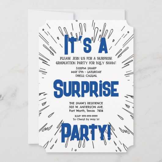 サプライズパーティーの招待状 招待状 (正面)