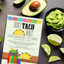 サプライズパーティーの招待状 Taco 'Bout