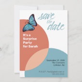 サプライズパーティーの日程を保存しよう 招待状 (正面)