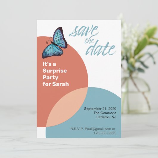 サプライズパーティーの日程を保存しよう 招待状 (スタンド正面)