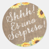 サプライズパーティーひまわりのステッスペインのカー ラウンドシール (正面)