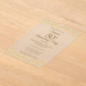 サプライズパーティーゴールデン結婚50周年 アクリル招待状 (レイダウン)