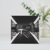 サプライズパーティーゼブラ白黒ボウ 招待状 (スタンド正面)