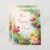 サプライズパーティーダリアスポニーズビクトリアンガーデン 招待状 (正面/裏面)