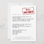 サプライズパーティートップ秘密特殊捜査官スパイ 招待状 (正面)