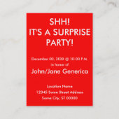 サプライズパーティーバースト招待状 名刺 (裏面)